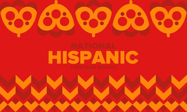 Vector national hispanic heritage month in autumn hispanic and latino americans culture vector poster