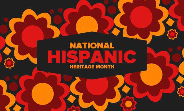 National Hispanic Heritage Month in Autumn Hispanic and Latino Americans culture Vector poster