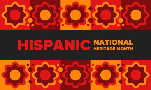National hispanic heritage month in autumn hispanic and latino americans culture vector poster
