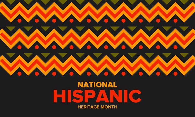 가을 히스패닉 및 라틴계 미국인 문화 벡터 포스터의 국립 히스패닉 유산의 달