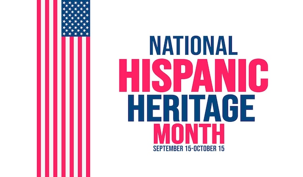 National Hispanic Heritage Month celebration colorful background typography banner placard card