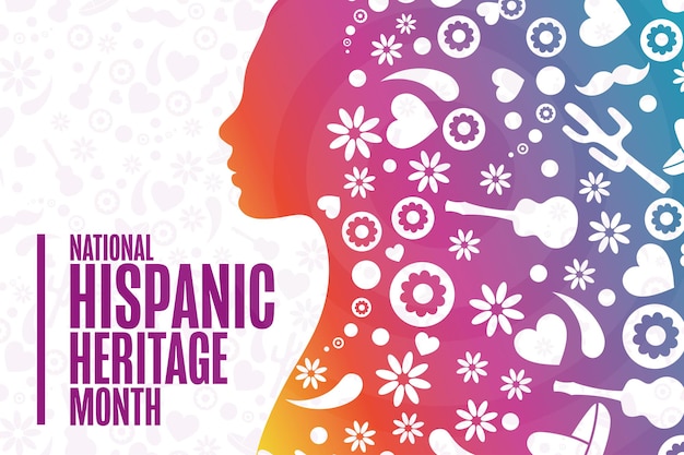 National Hispanic Heritage Month. Holiday concept. Template for background, banner, card, poster with text inscription. Vector EPS10 illustration.