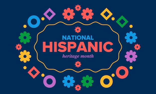 National Hispanic Heritage Month in de herfst Hispanic en Latino Americans cultuur Vector poster