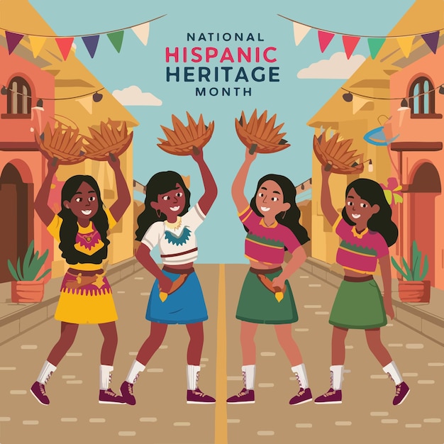 national hispanic heritage month vector illustration simple deign
