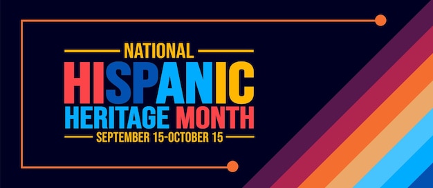 National Hispanic Heritage Month viering kleurrijke achtergrond typografie banner plakkaat kaart