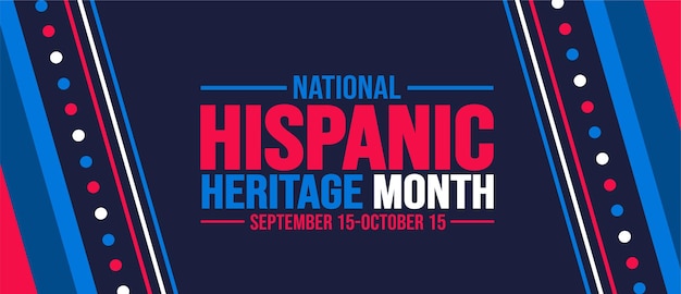 National Hispanic Heritage Month viering kleurrijke achtergrond typografie banner plakkaat kaart