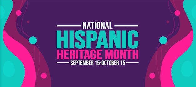 National Hispanic Heritage Month viering kleurrijke achtergrond typografie banner plakkaat kaart