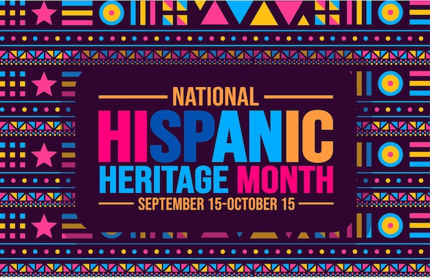 National Hispanic Heritage Month viering kleurrijke achtergrond typografie banner plakkaat kaart