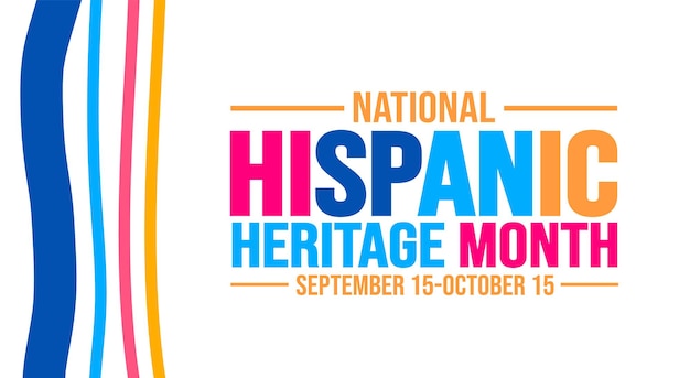 National Hispanic Heritage Month viering kleurrijke achtergrond typografie banner plakkaat kaart