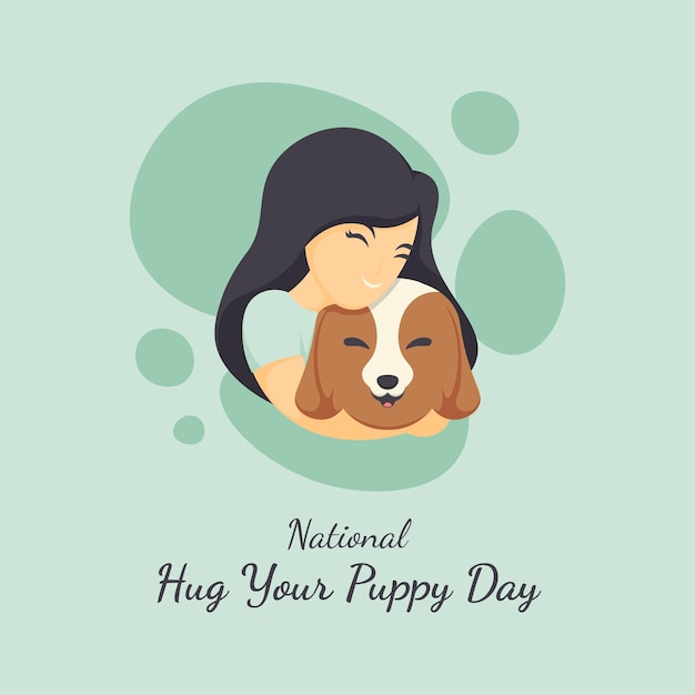 Vector national hug your puppy day background