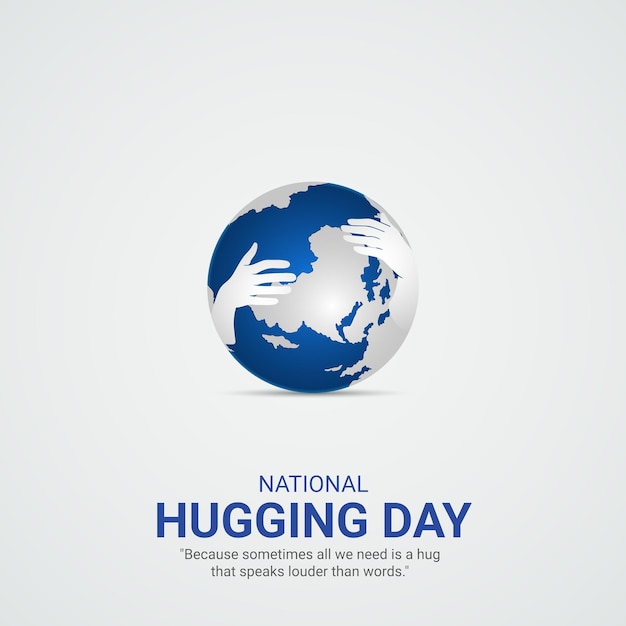 Vector national hugging day celebrated on january 21 creative design for social media ads vector