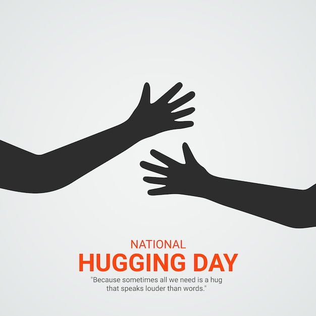 National hugging day creative celebrated on january 21 creative design for social media ads vector