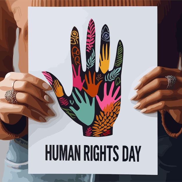 Vector national human rights day stock vector illustrations