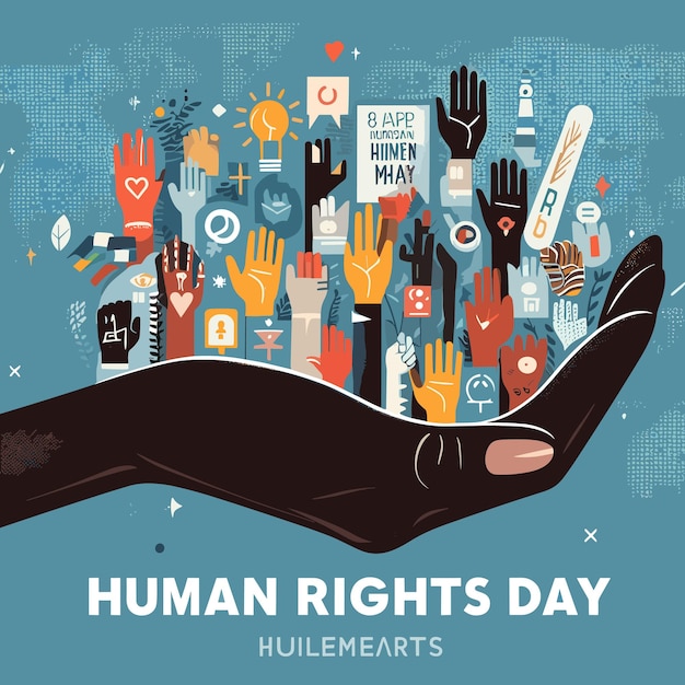 Vector national human rights day stock vector illustrations