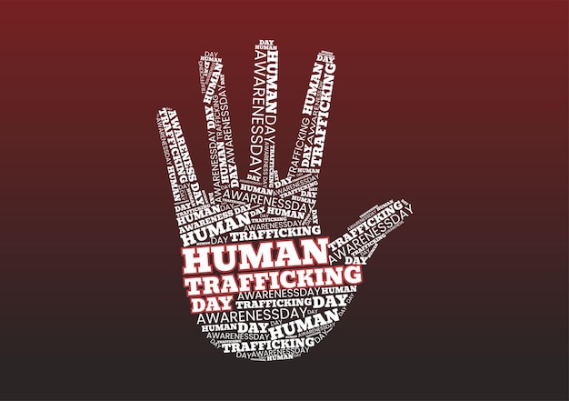 National Human Trafficking Awareness Day om te gaan met leven en geweld in de samenleving in illustratie