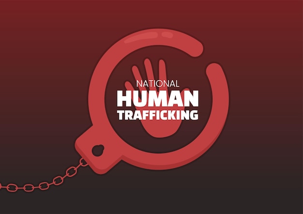 National Human Trafficking Awareness Day om te gaan met leven en geweld in de samenleving in illustratie