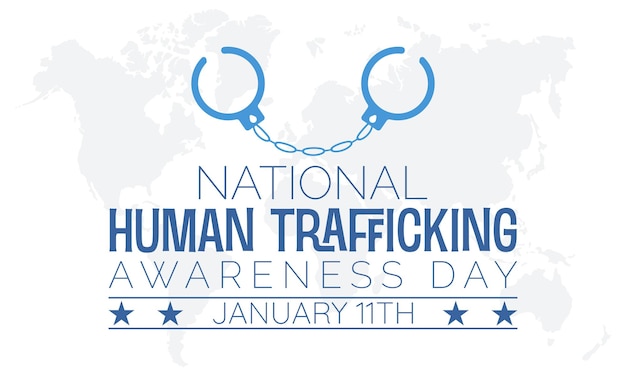 National Human Trafficking Awareness Day vector template Shining a Light on Human Trafficking Prevention and Support with Awareness background banner card poster design