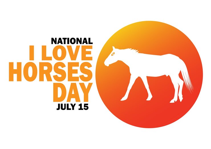 Premium Vector National i love horses day