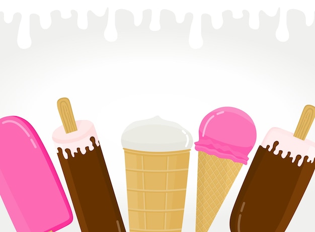 National Ice Cream Day illustration for the holiday Ice cream popsicle cone popsicle