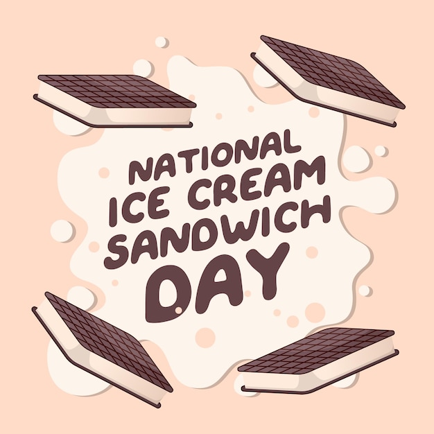 National ice cream sandwich day design template for celebration