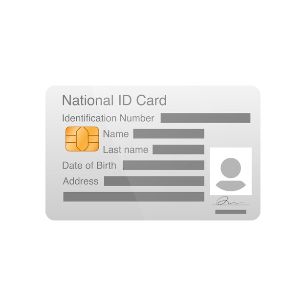Вектор Национальное удостоверение личности falt дизайн, изолированные на белом фоне, векторные иллюстрации