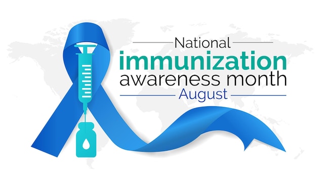 Национальный месяц осведомленности об иммунизации. Фоновый баннер, шаблон плаката. Осведомленность о здоровье.