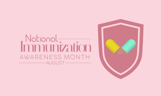 National Immunization Awareness Month calligraphic banner design on isolated background Script lettering banner poster card concept idea Health awareness vector template