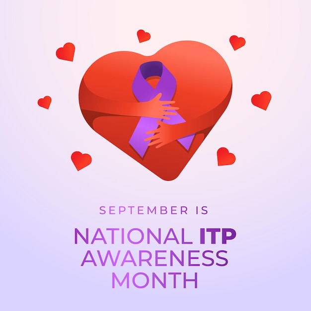 National itp awareness month design template good for celebration ribbon vector design ribbon illustration eps 10