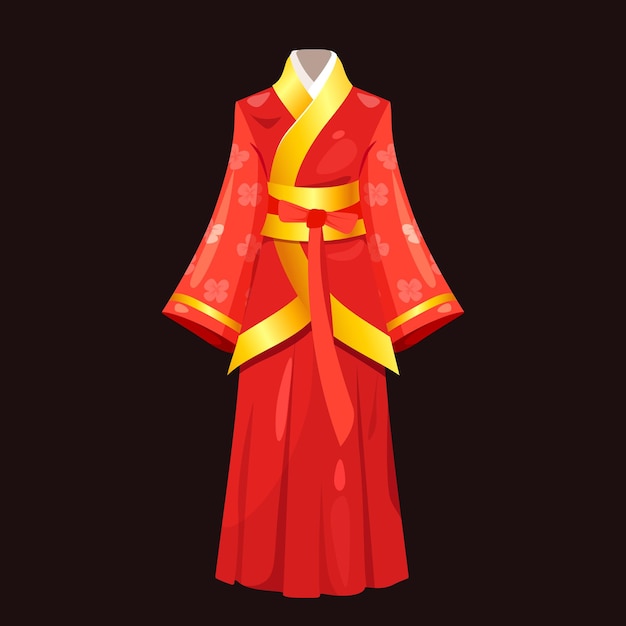 Vector national japanese woman dress kimono