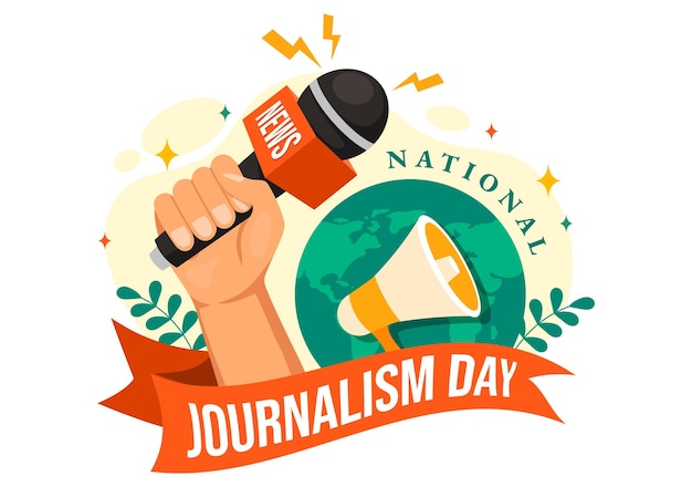 National Journalism Day Illustration to Appreciation for the Relentless Efforts of Journalists
