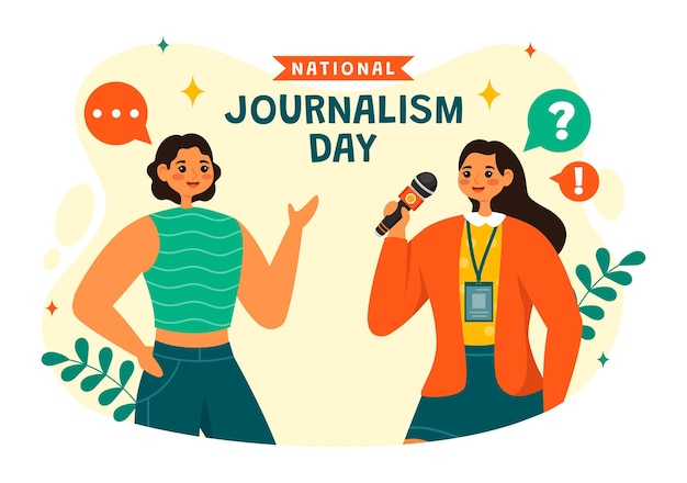 National Journalism Day Illustration to Appreciation for the Relentless Efforts of Journalists