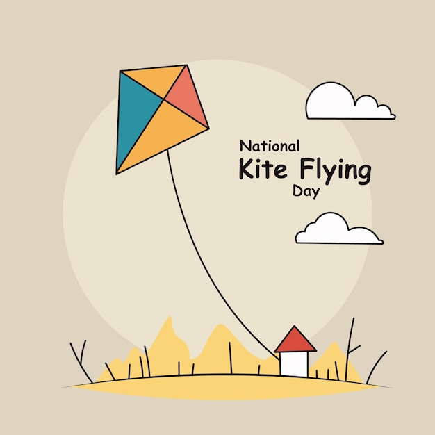 Vector national kite flying day background