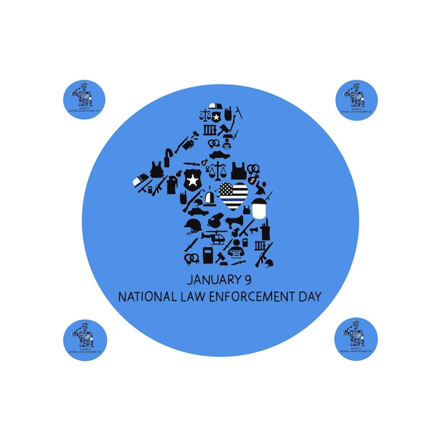 Giorno nazionale di apprezzamento per l'applicazione della legge illustrazione vettoriale