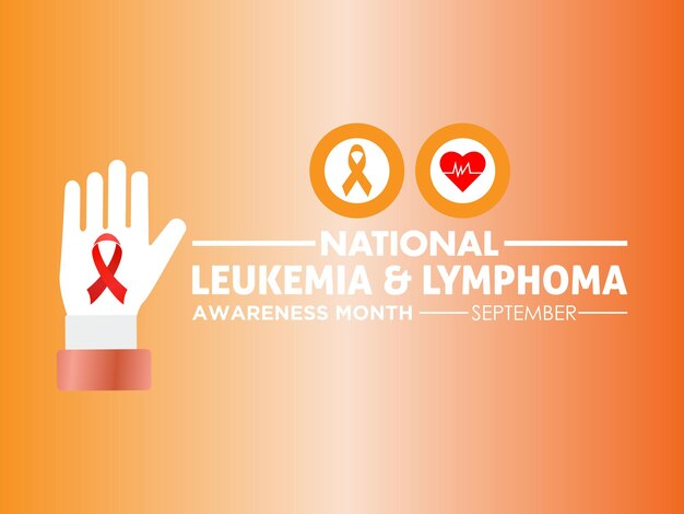 Mese nazionale di consapevolezza sulla leucemia e il linfoma guida l'istruzione, la promozione e l'empowerment unendo contro i tumori del sangue modello di banner illustrativo vettoriale