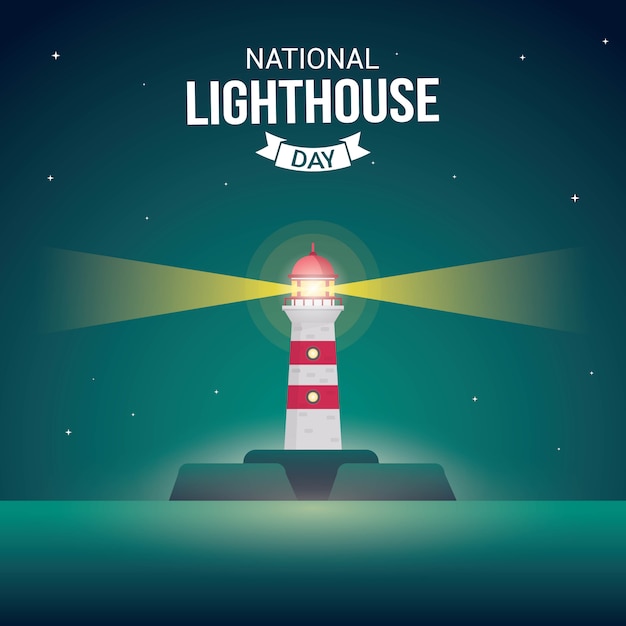 Vector national lighthouse day