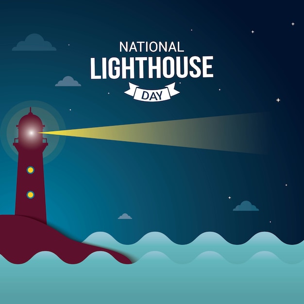 Vector national lighthouse day