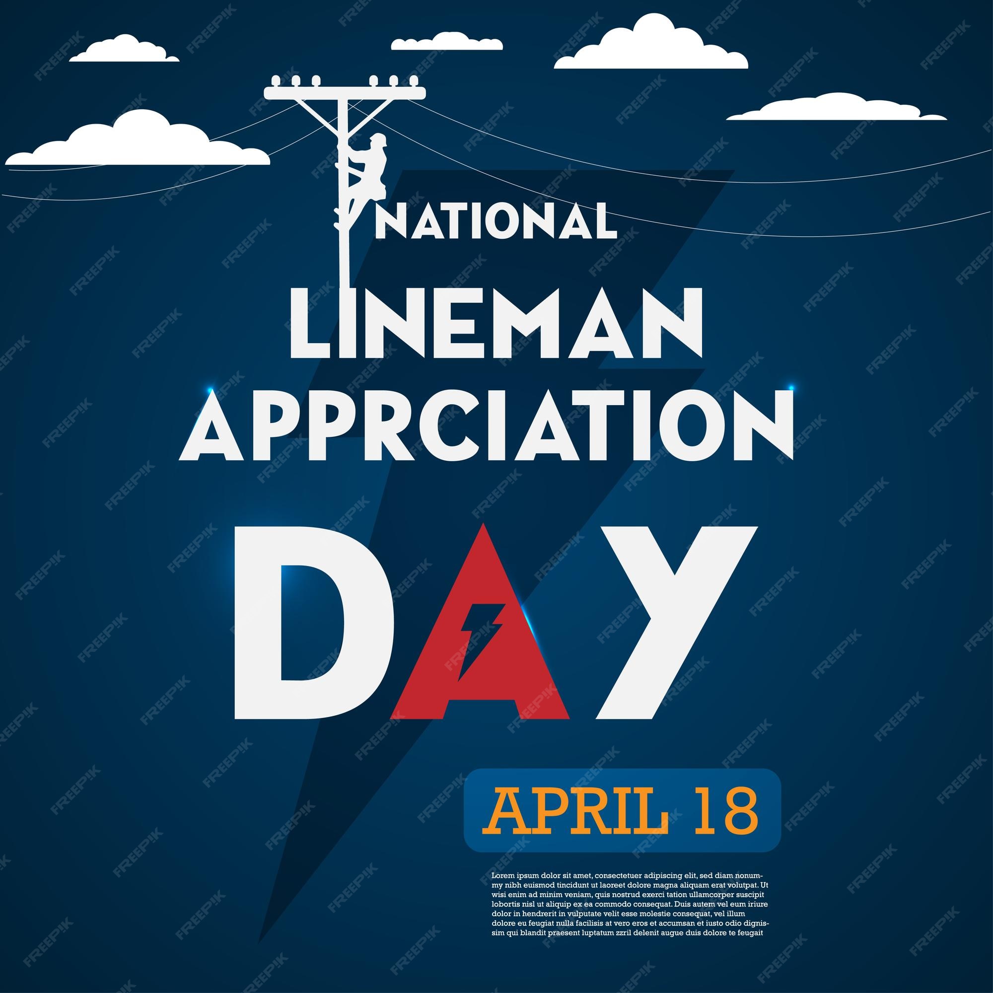 Premium Vector National Lineman Appreciation Day Holiday concept