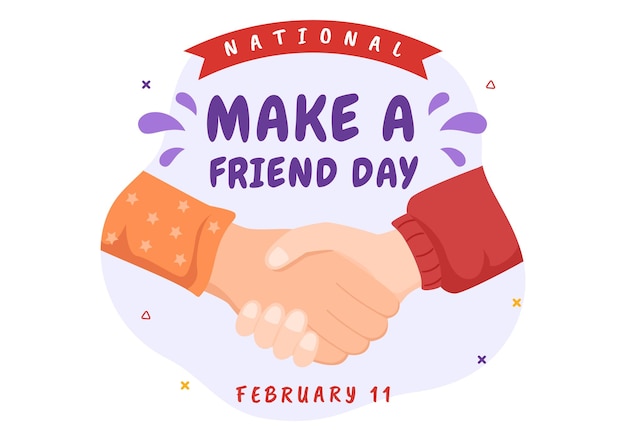 National Make a Friend Day Observed on February 11th to a New Friendship in Illustration