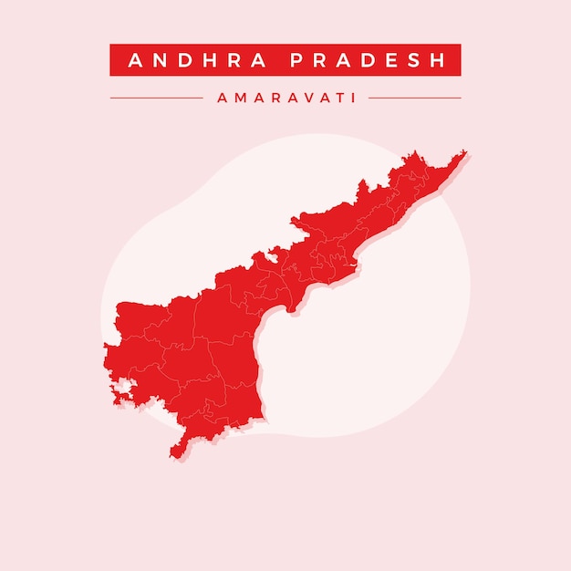 Andhra Pradesh 지도의 Andhra Pradesh 지도 벡터 일러스트 벡터 Andhra Pradesh 지도