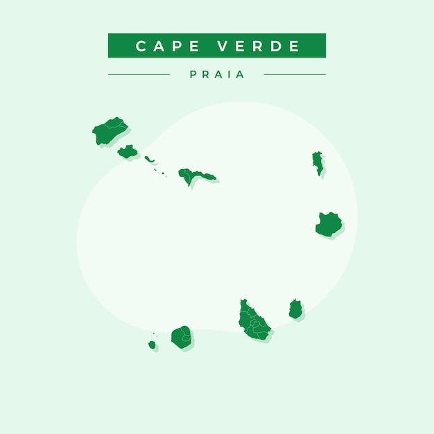 Vector national map of cape verde cape verde map vector illustration vector of cape verde map