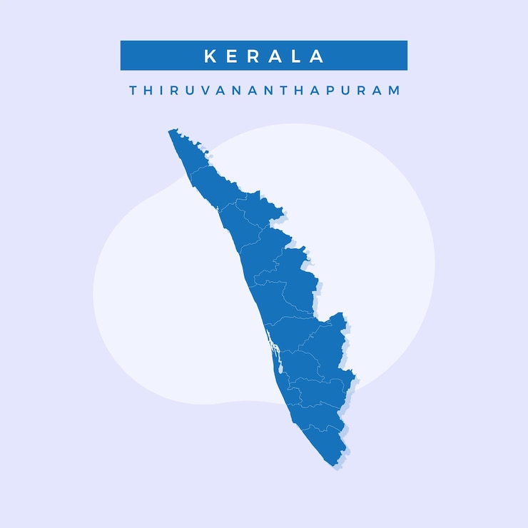 वेक्टर national map of kerala kerala map vector illustration vector of kerala map