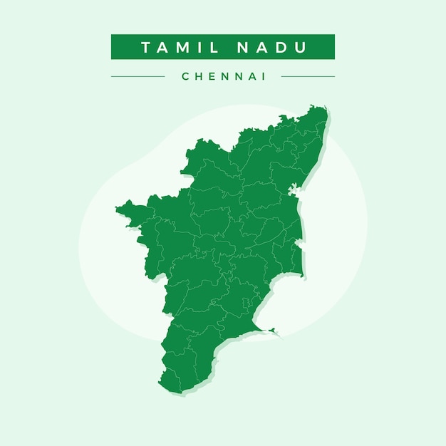 Mappa nazionale del tamil nadu mappa del tamil nadu illustrazione vettoriale vettore della mappa del tamil nadu