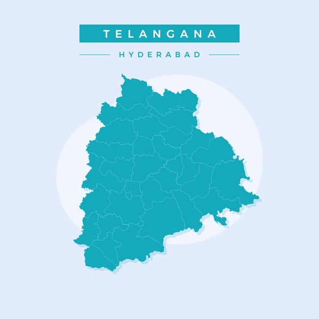 Telangana の全国地図 Telangana の Telangana 地図ベクトル イラスト Telangana の地図