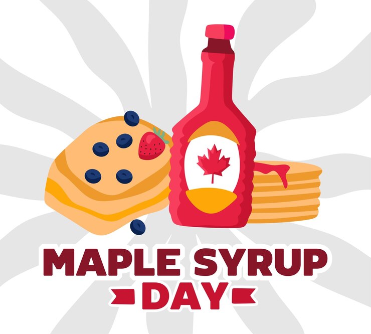 Vector national maple syrup day with delicious maple syrup