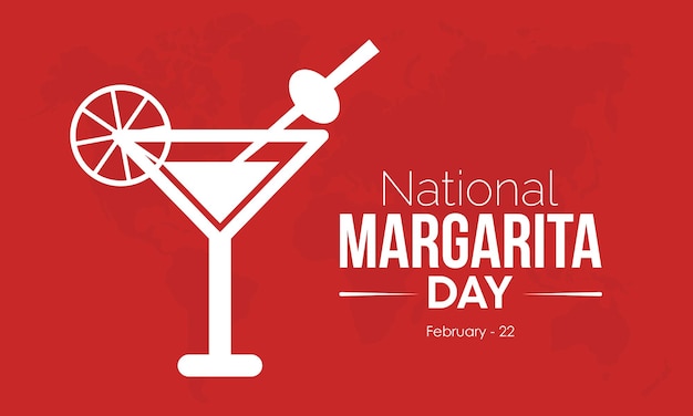 National Margarita Day 디자인 템플릿 개념은 2월 22일 Food and Beverage Vector Illustration에서 관찰되었습니다.