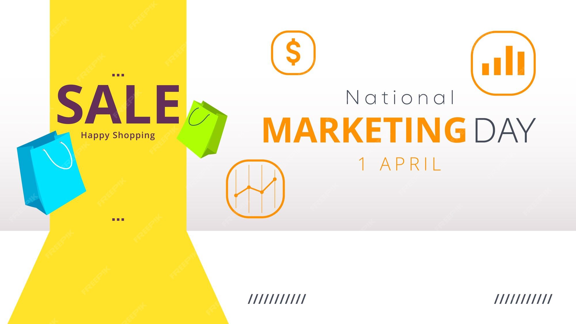 Premium Vector National marketing day celebration sale in online