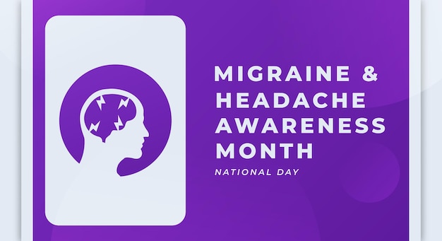 National Migraine and Headache Awareness Month Celebration Design voor Achtergrond Poster Banner