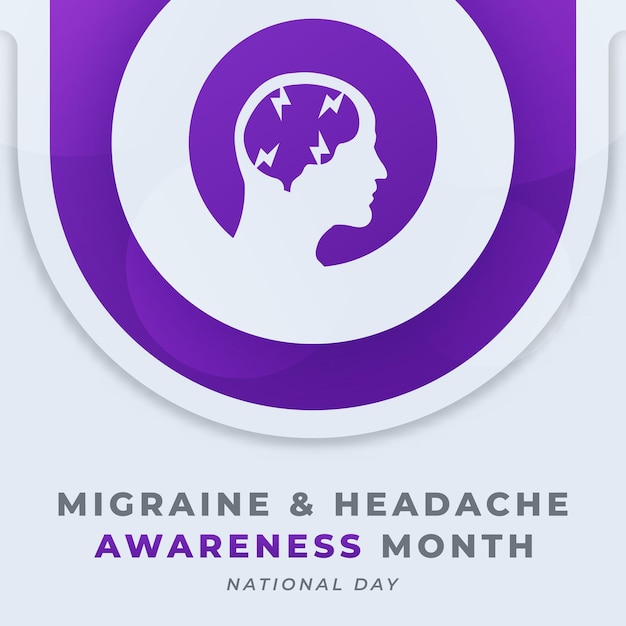 National Migraine and Headache Awareness Month Celebration Design voor Achtergrond Poster Banner