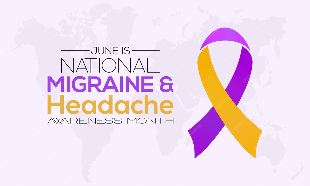 Premium Vector National migraine and headache awareness month in
