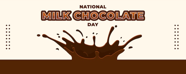 National Milk Chocolate Day on 28 July Banner Background Horizontal Banner Template Design Vector